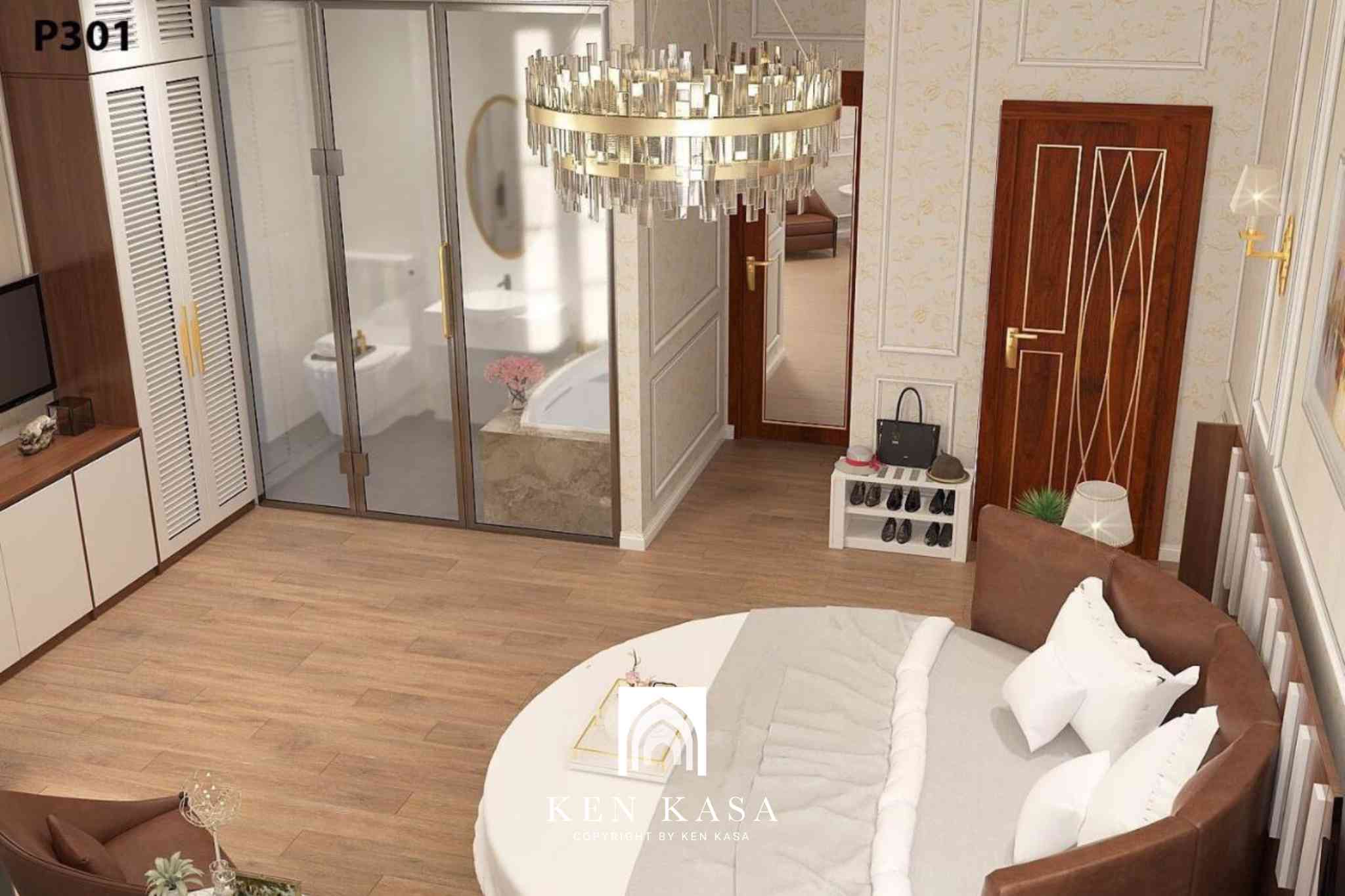 Kiến  trúc Châu Âu hiện đại tại phòng ngủ 